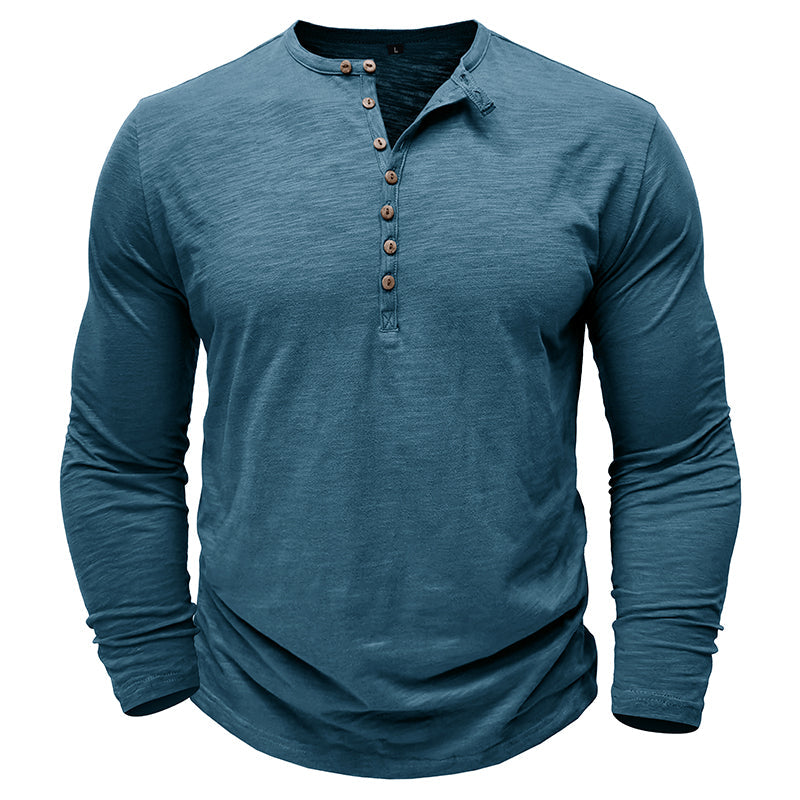 Cotton Long Sleeve Henley