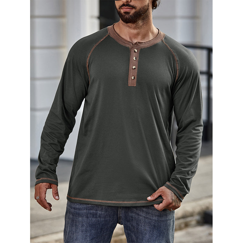 Henley-T-Shirt aus Baumwolle