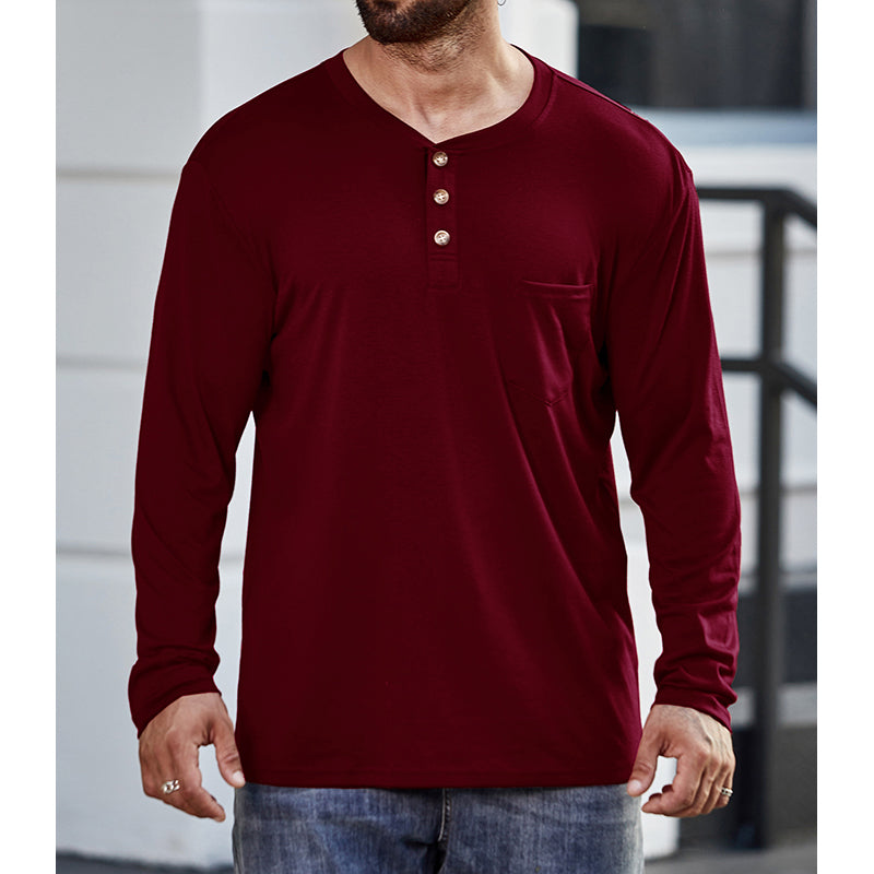 Mens collared henley clearance shirt