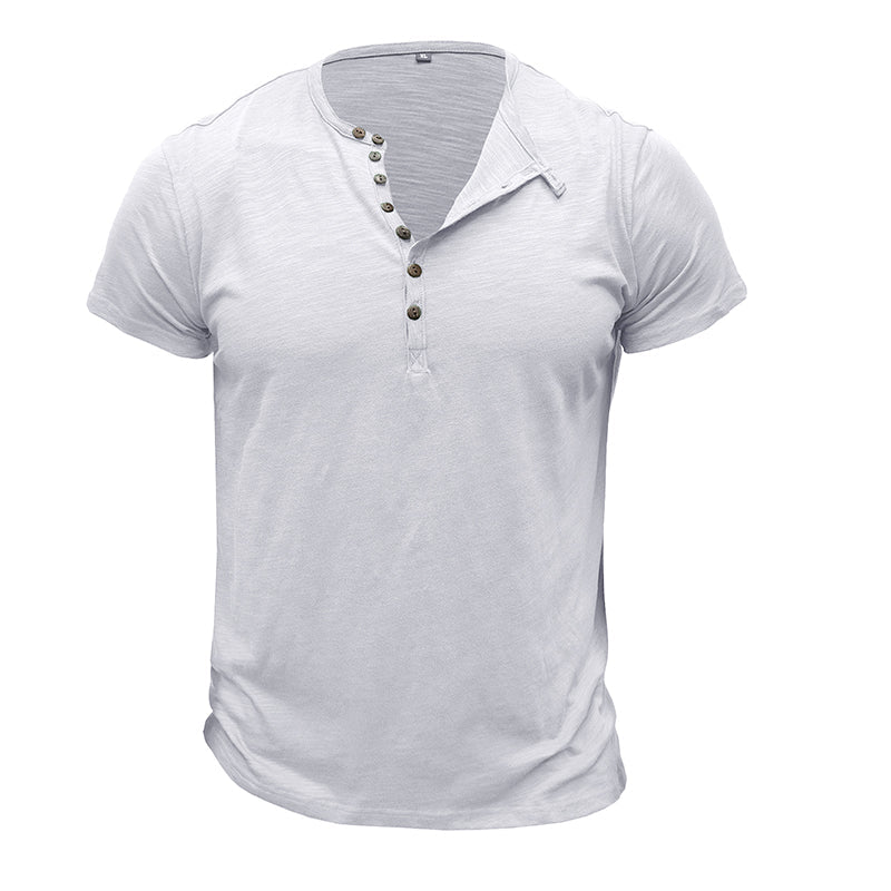 Short Sleeve Cotton Henley