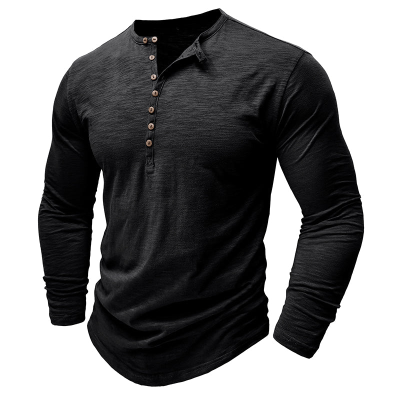 Cotton Long Sleeve Henley