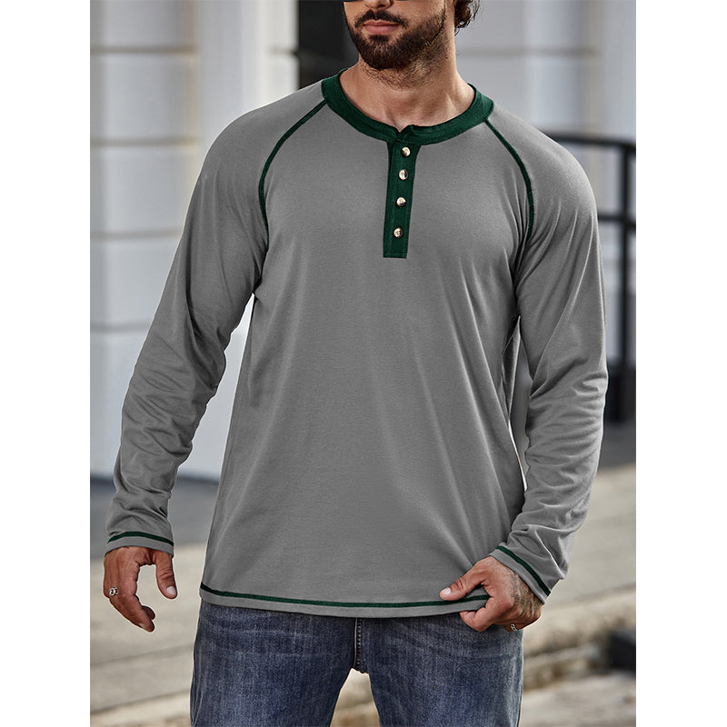 Henley-T-Shirt aus Baumwolle