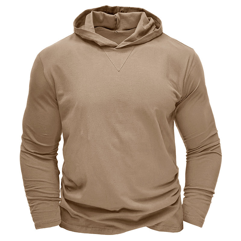 Brown hooded t shirt best sale