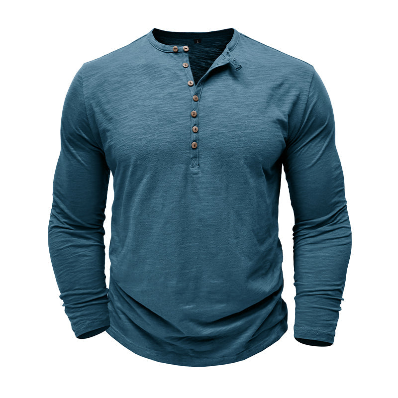 Cotton Long Sleeve Henley