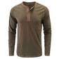 Soft Cotton Fabric Henley Collar T-Shirt