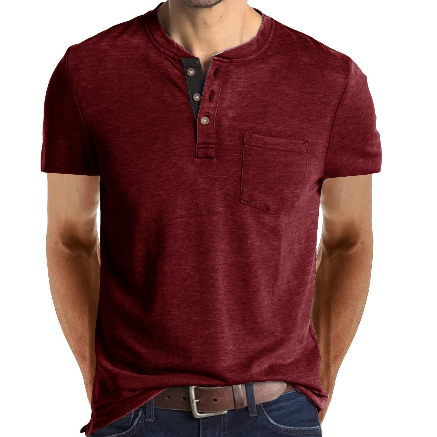 Men New Cotton Casual Short Sleeve T-shirt