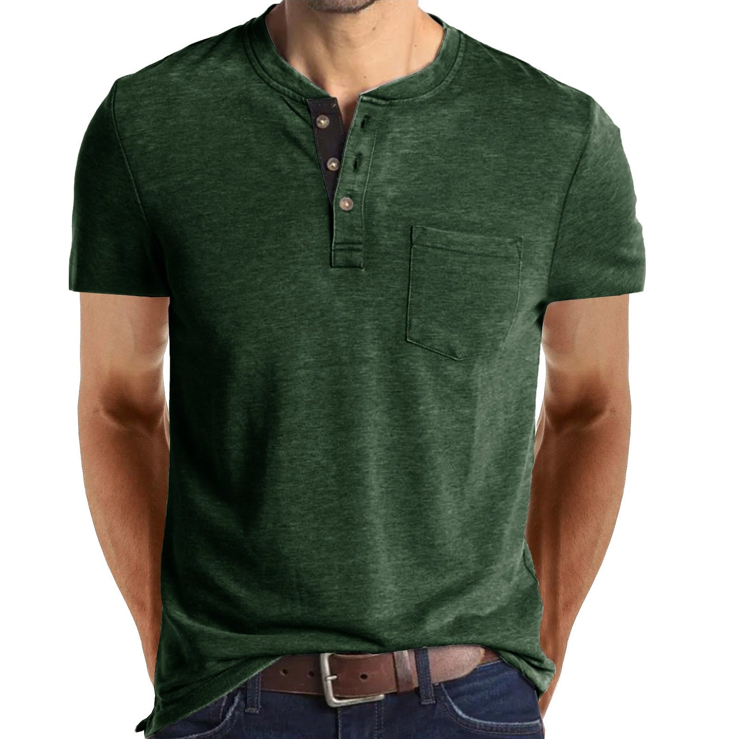 Men New Cotton Casual Short Sleeve T-shirt