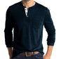 Chemises Henley en coton multicolores à la mode pour hommes