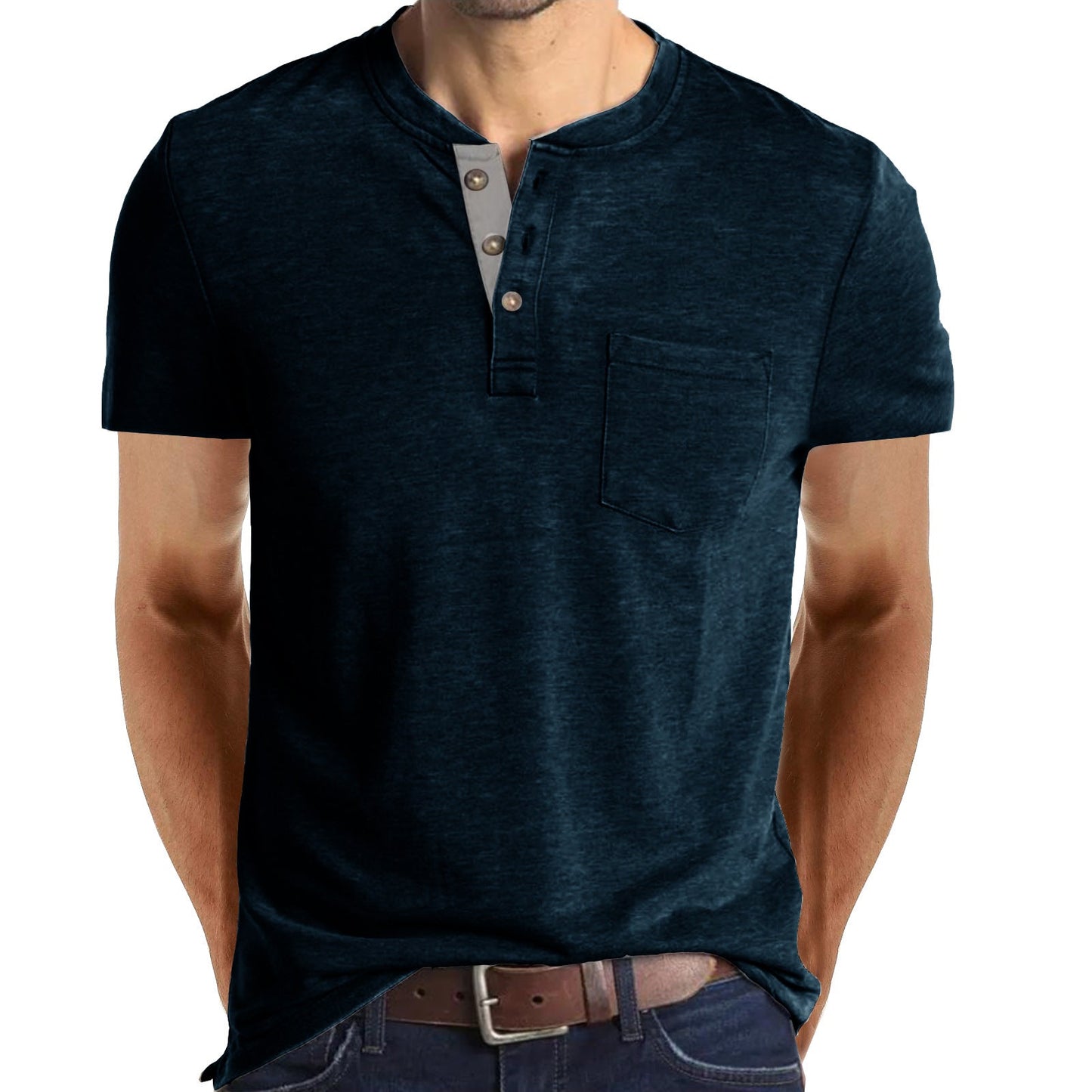 Men New Cotton Casual Short Sleeve T-shirt