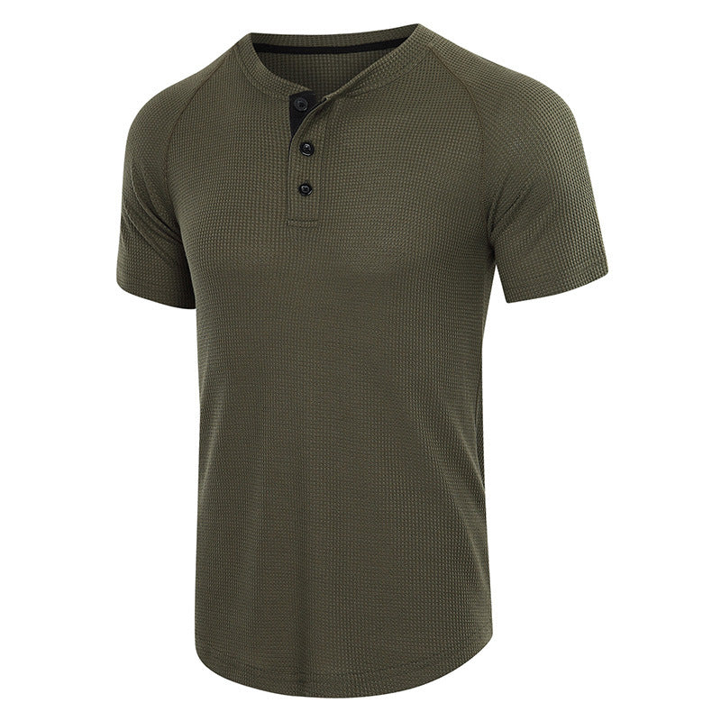 T-shirts décontractés pour hommes Henley